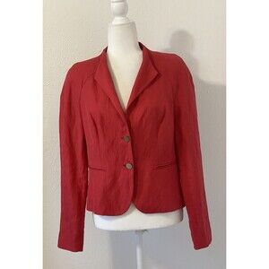 PURDEY Women Size 38 (US 10) Linen/Cotton Blend Lined Blazer Business Formal